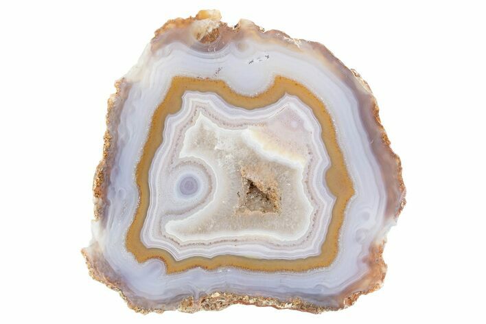 Polished Blue/Orange/Pink Banded Agate - Kerrouchen, Morocco #372660